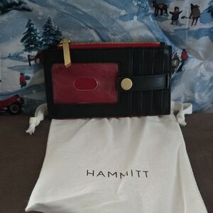 Hammitt Black and Red Wallet with Gold Accent